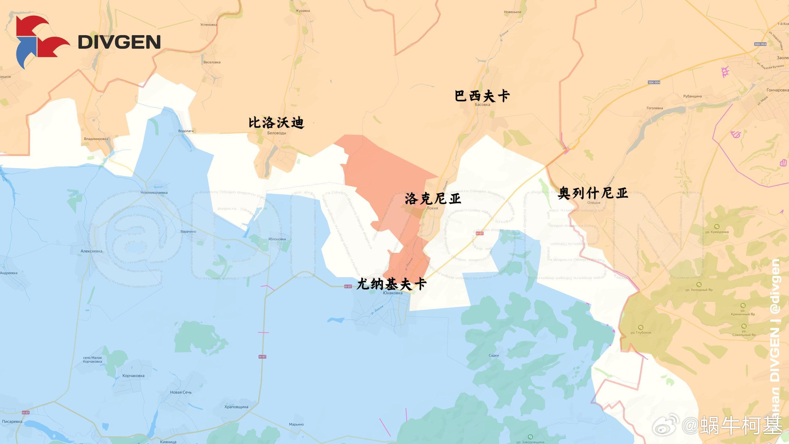 俄军在尤纳基夫卡进展明显来源：DIVGEN 🚩 Карта СВО、Kalib