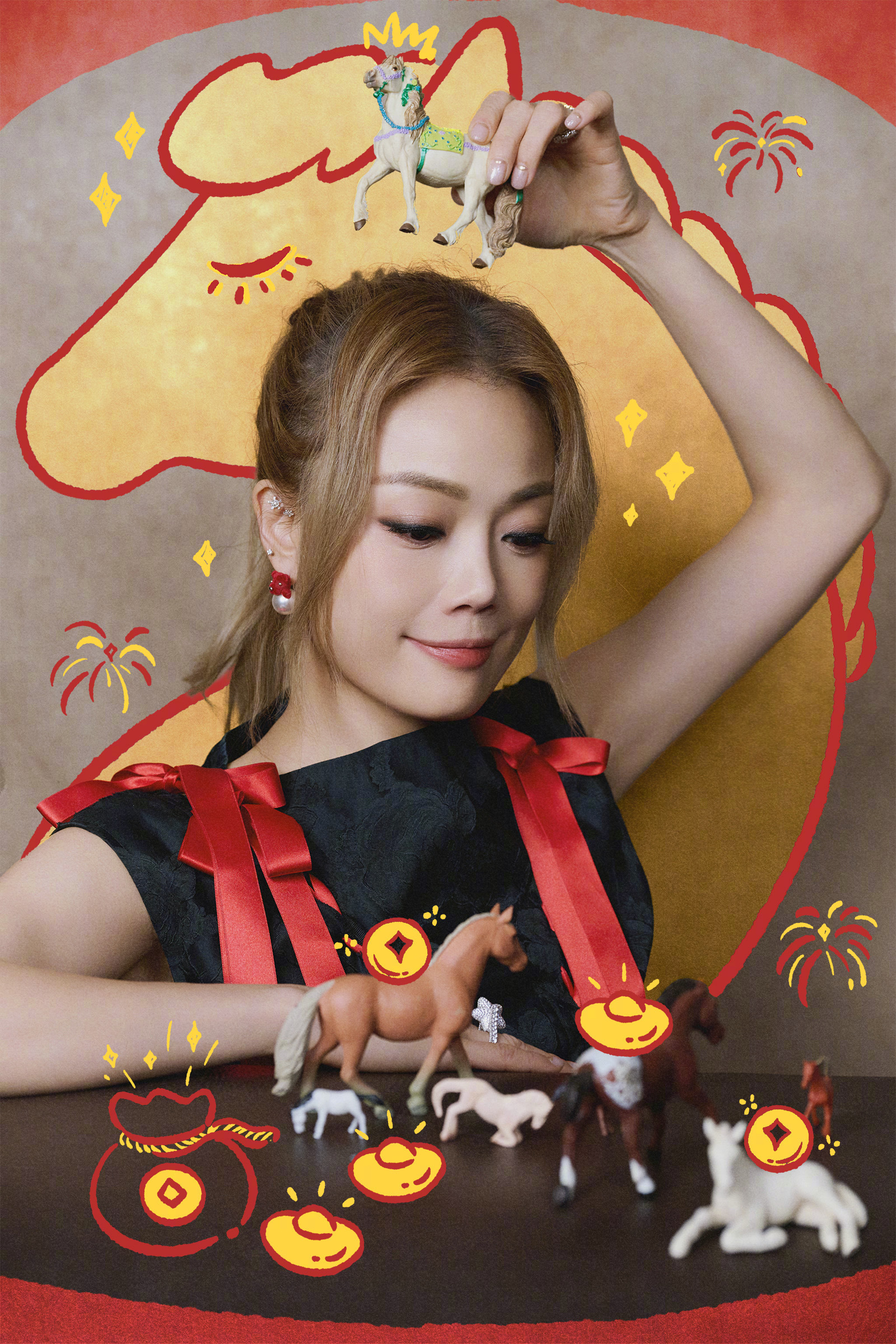 容祖儿所以到底有几匹马  马年look图来啦，祖儿文案问所以到底有几匹马哈哈哈哈