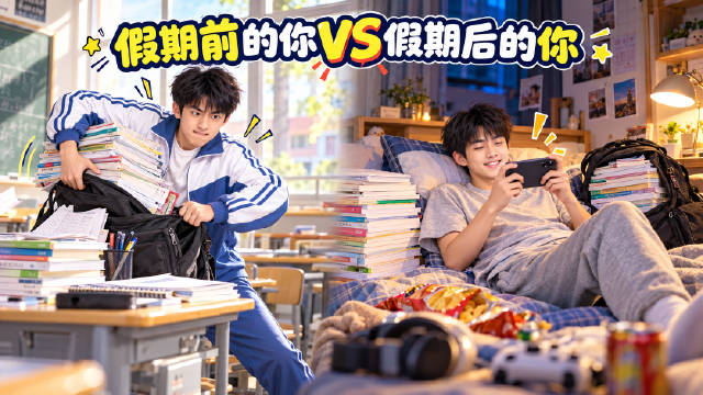 假期前的你VS假期后的你 ​