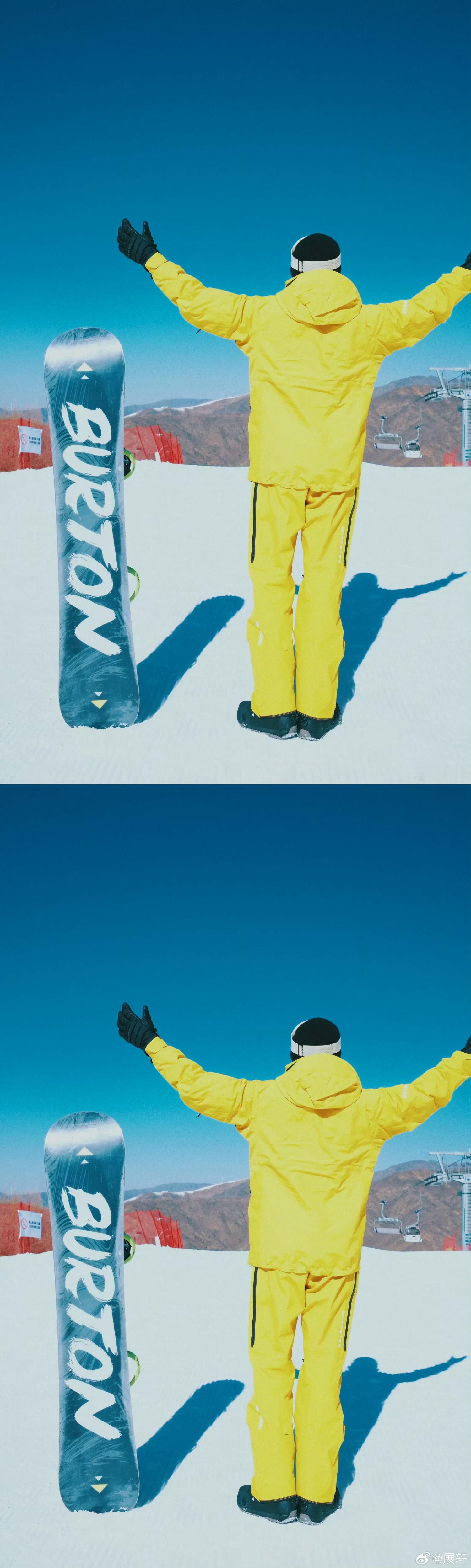 展轩去滑雪了展轩今日份新鲜营业，去滑雪了，好酷好帅