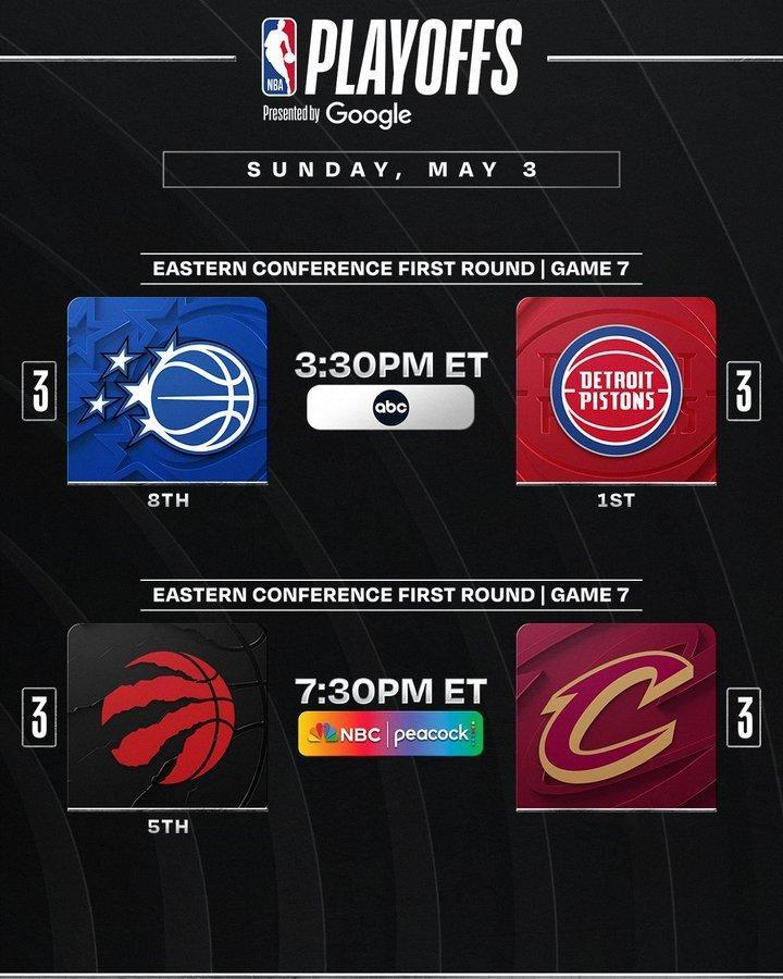 今天东部两场抢七大战 看球地址 👉 网页链接 nba季后赛魔术vs活塞猛龙vs