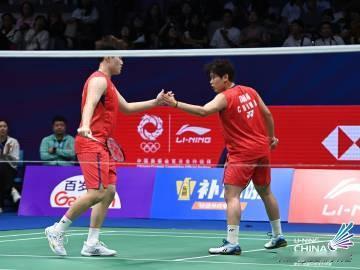 刘圣书/谭苦战胜韩国对手，晋级2025年中国羽毛球大师赛八强。刘圣书/谭宁今天的