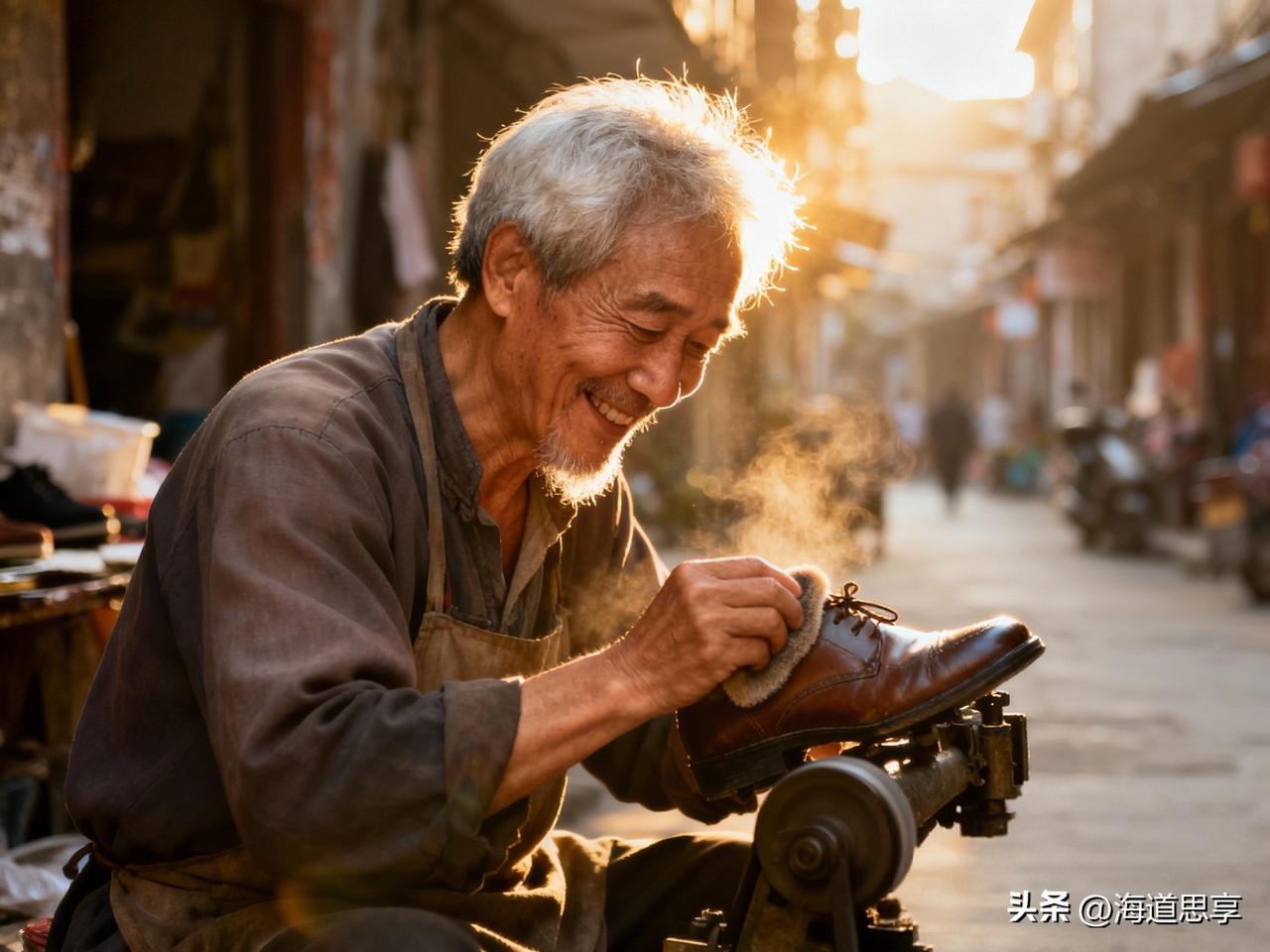 何谓知足常乐，楼下修鞋的大爷给了我答案！见过太多人住着大house还嫌不够大，挣