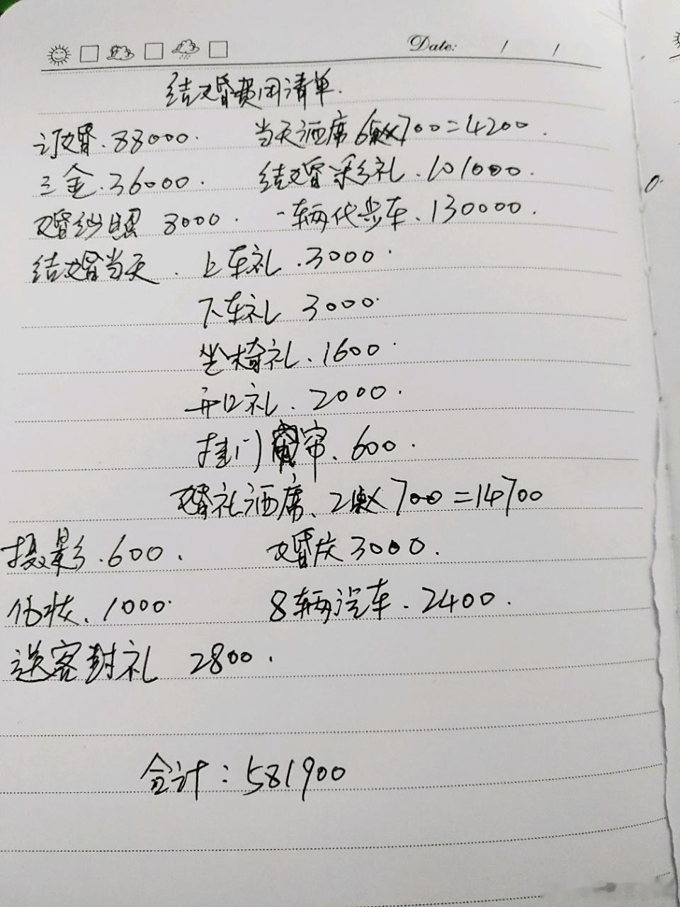 结婚需要多少钱抛开彩礼车子房子不谈，普通家庭结婚男方至少要准备20万吧，你们结婚