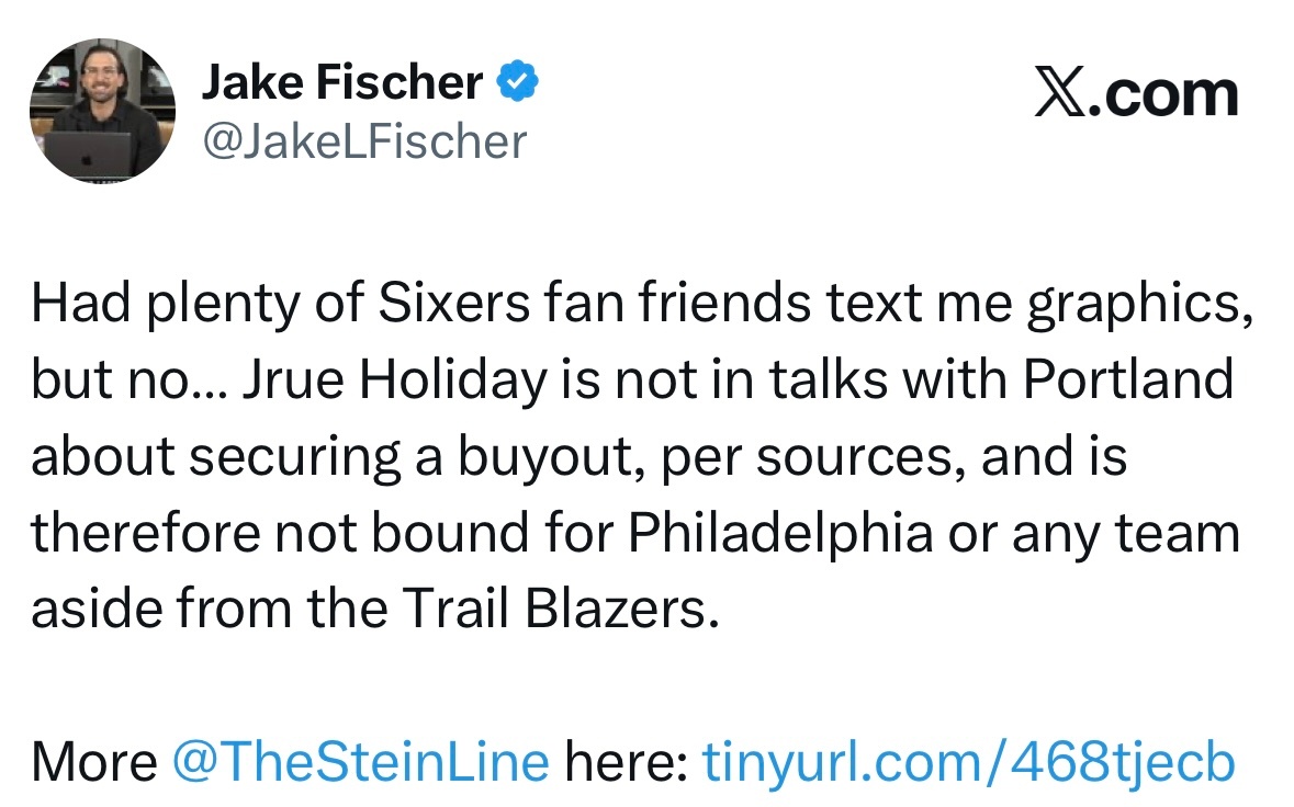 Jake Fischer：不少76人球迷给我发来各种合成造势海报，但事实并非如此
