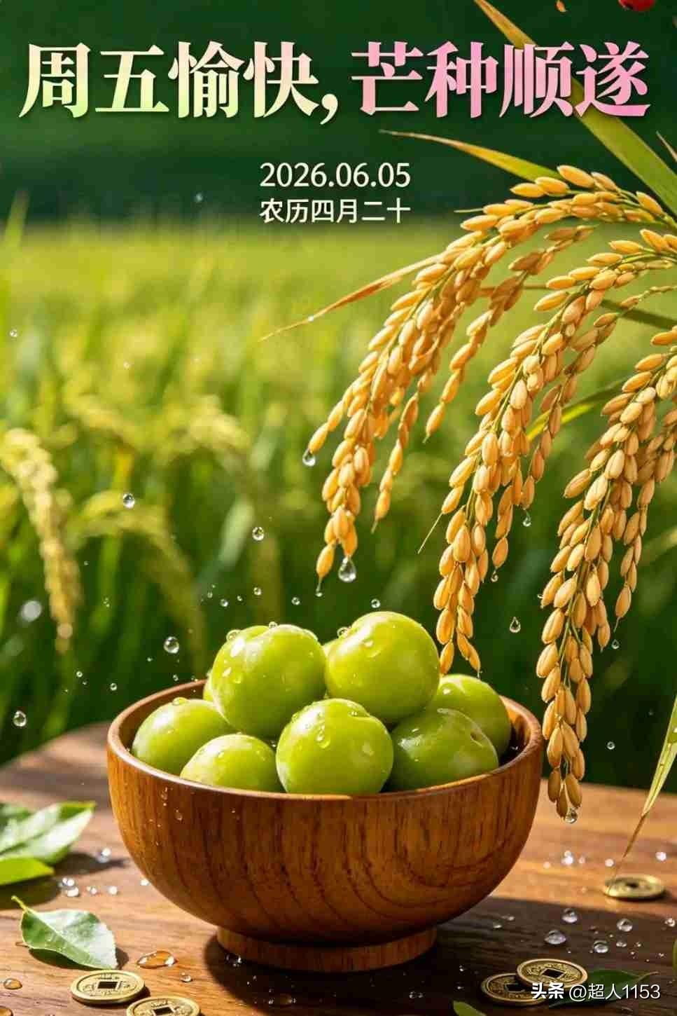 今天是芒种！
又到了芒种时节，
麦浪翻滚，秧苗青翠，
一收一种间藏在岁月里。
