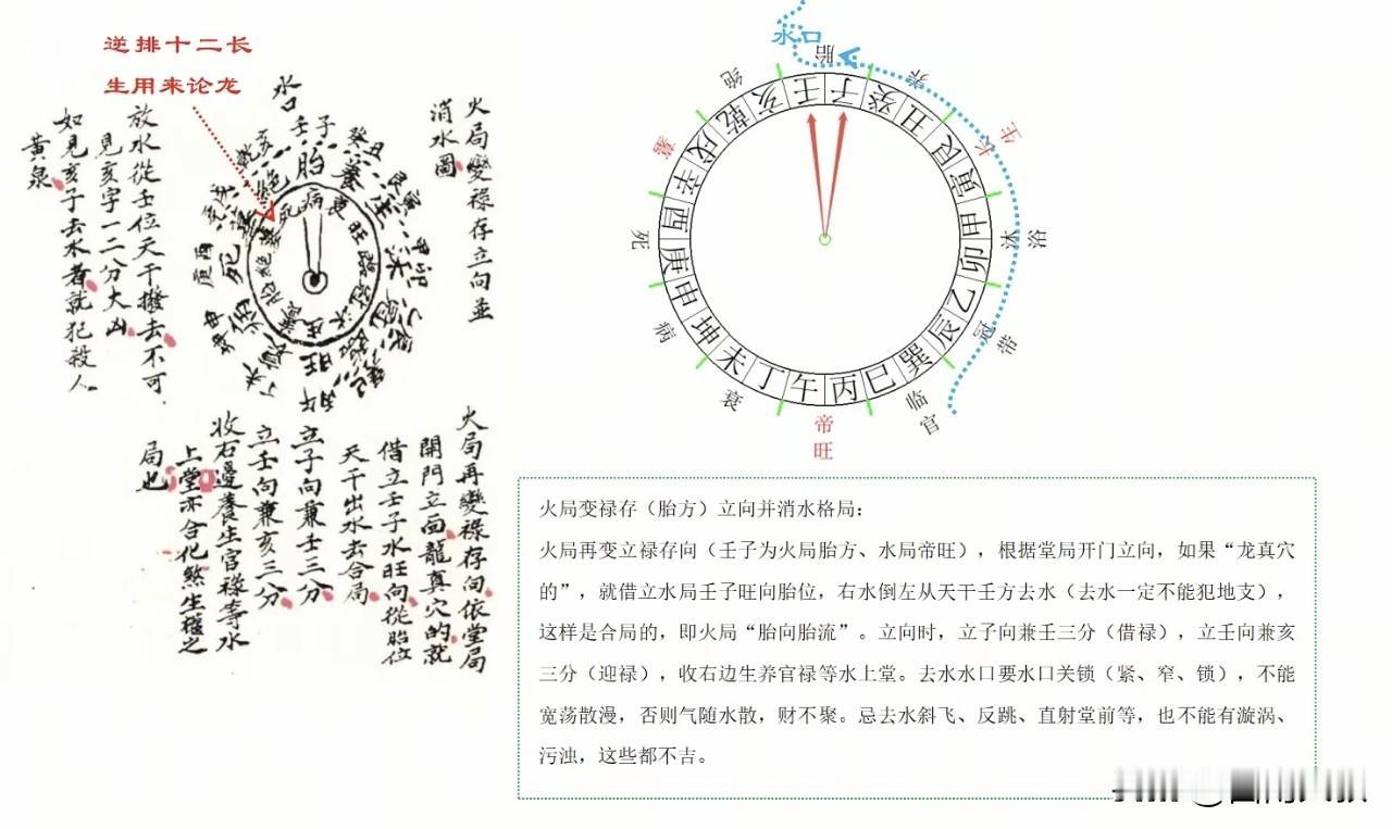 火局再变立禄存向（壬子为火局胎方、水局帝旺），根据堂局开门立向。如果“龙真穴的”