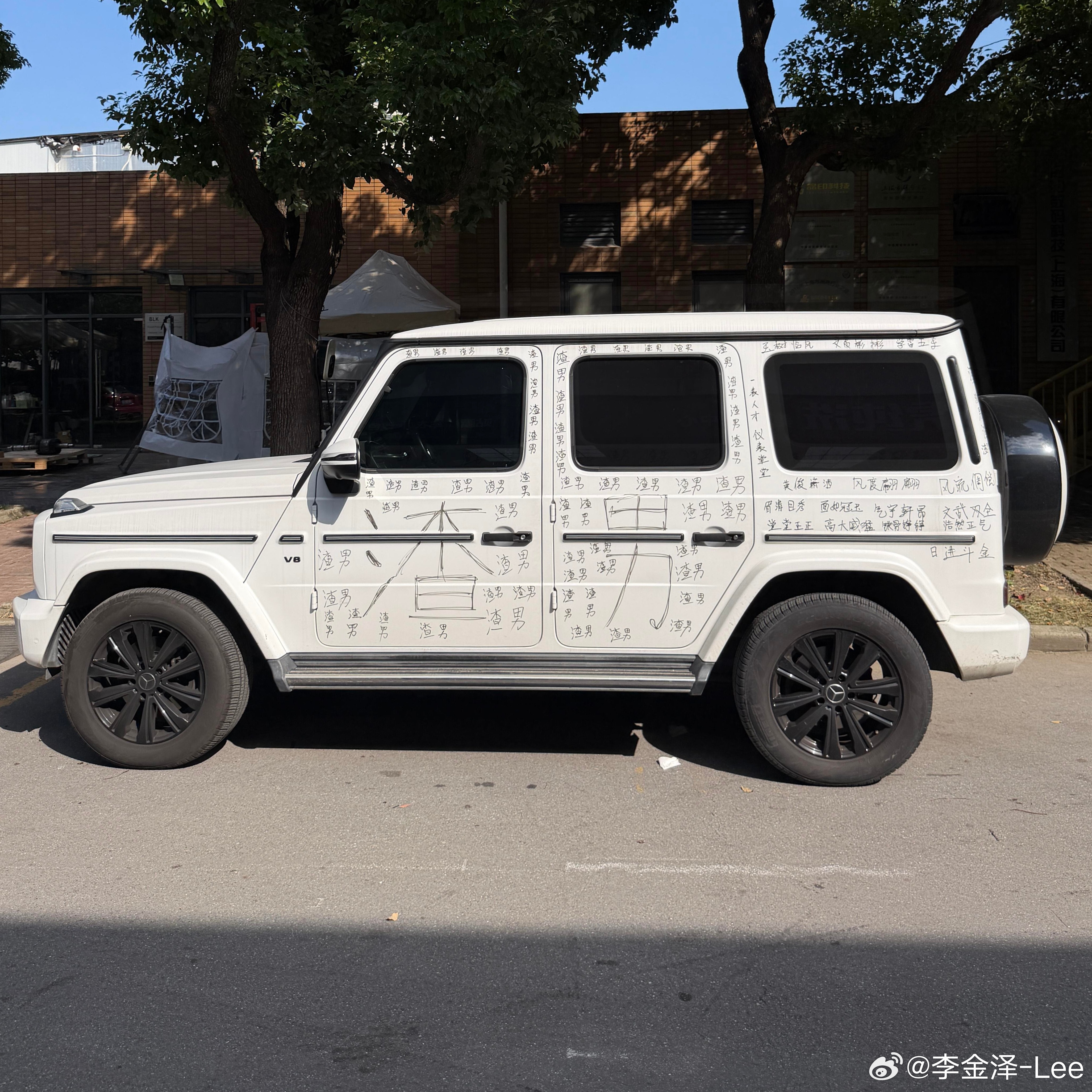远看以为是改色膜，近看是渣男新涂鸦 ​​​