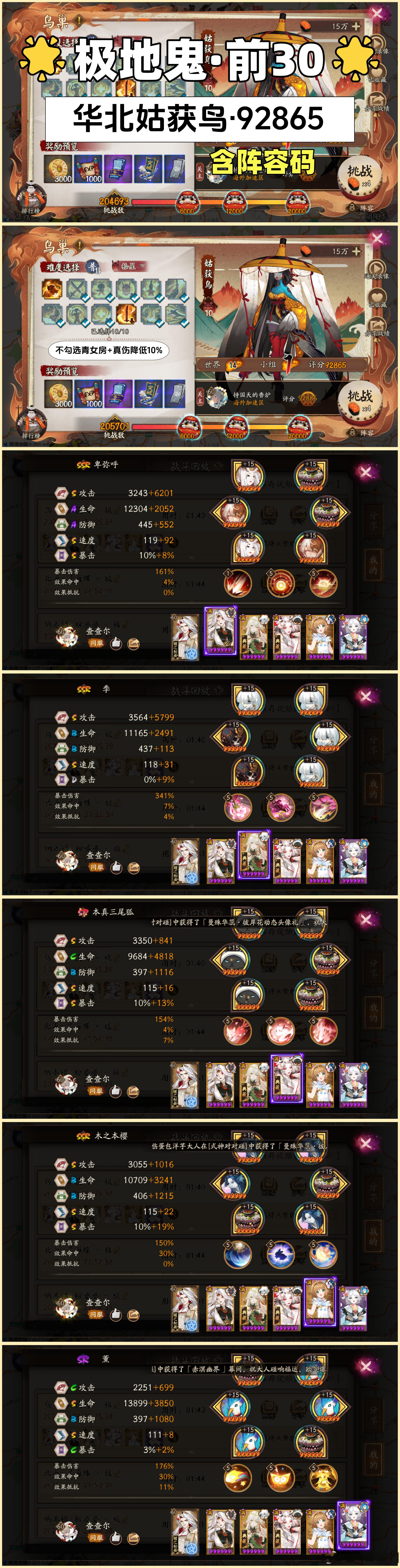 阴阳师手游[超话]超话创作官游戏百科 【极地鬼】热门本·华北姑获鸟（92865）