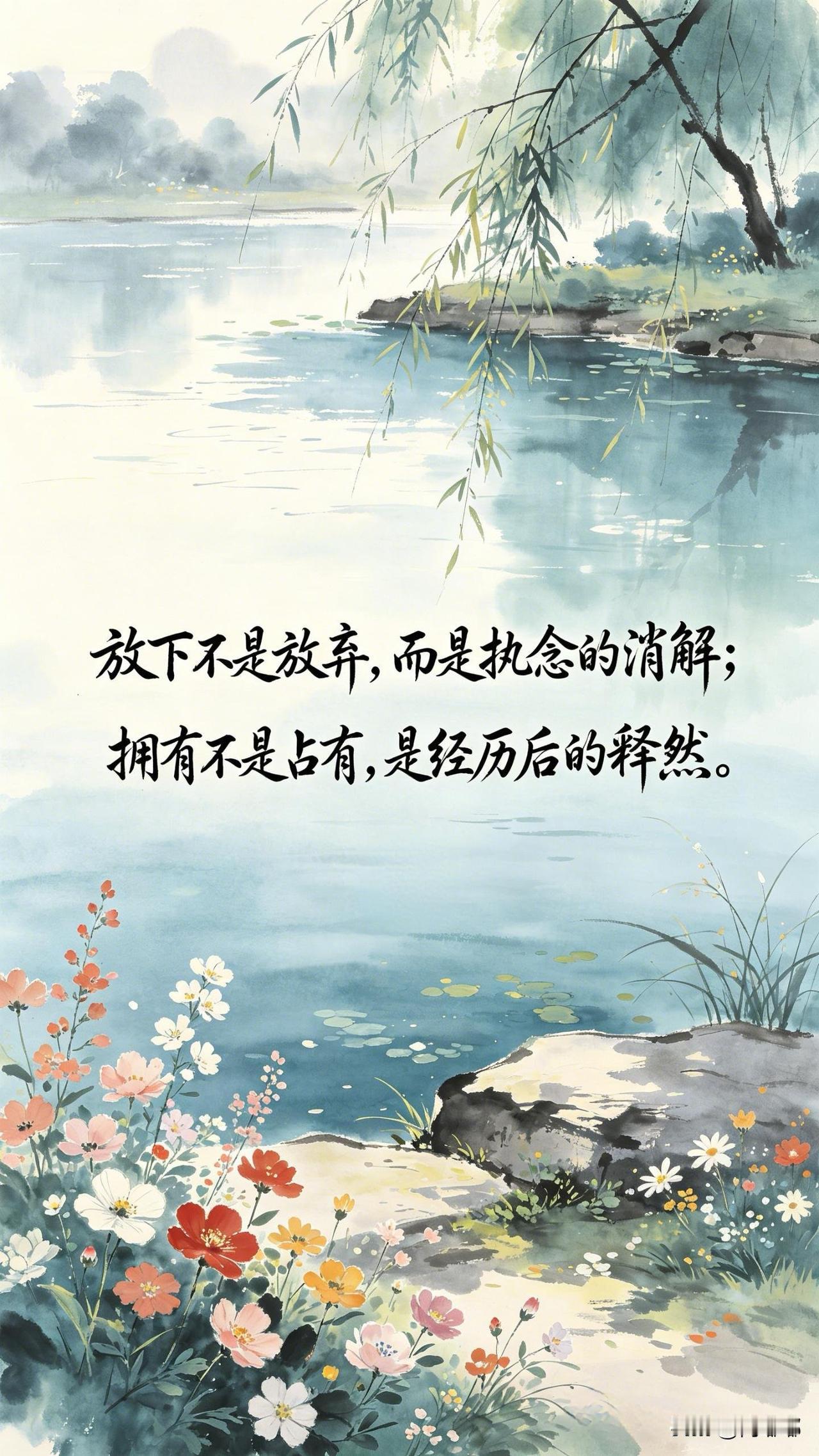 放下不是放弃，而是执念的消解。拥有不是占有，是经历后的释然。[祈祷]很多人把放下