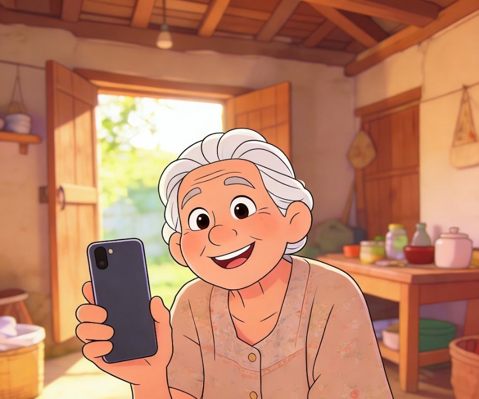 邻居老太年年换新手机感谢刘强东 真的被这份乡情暖到了，始终记挂着老家的亲人，年年