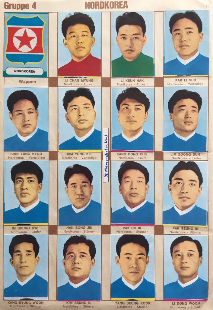 1966年世界杯，朝鲜队。世界杯朝鲜