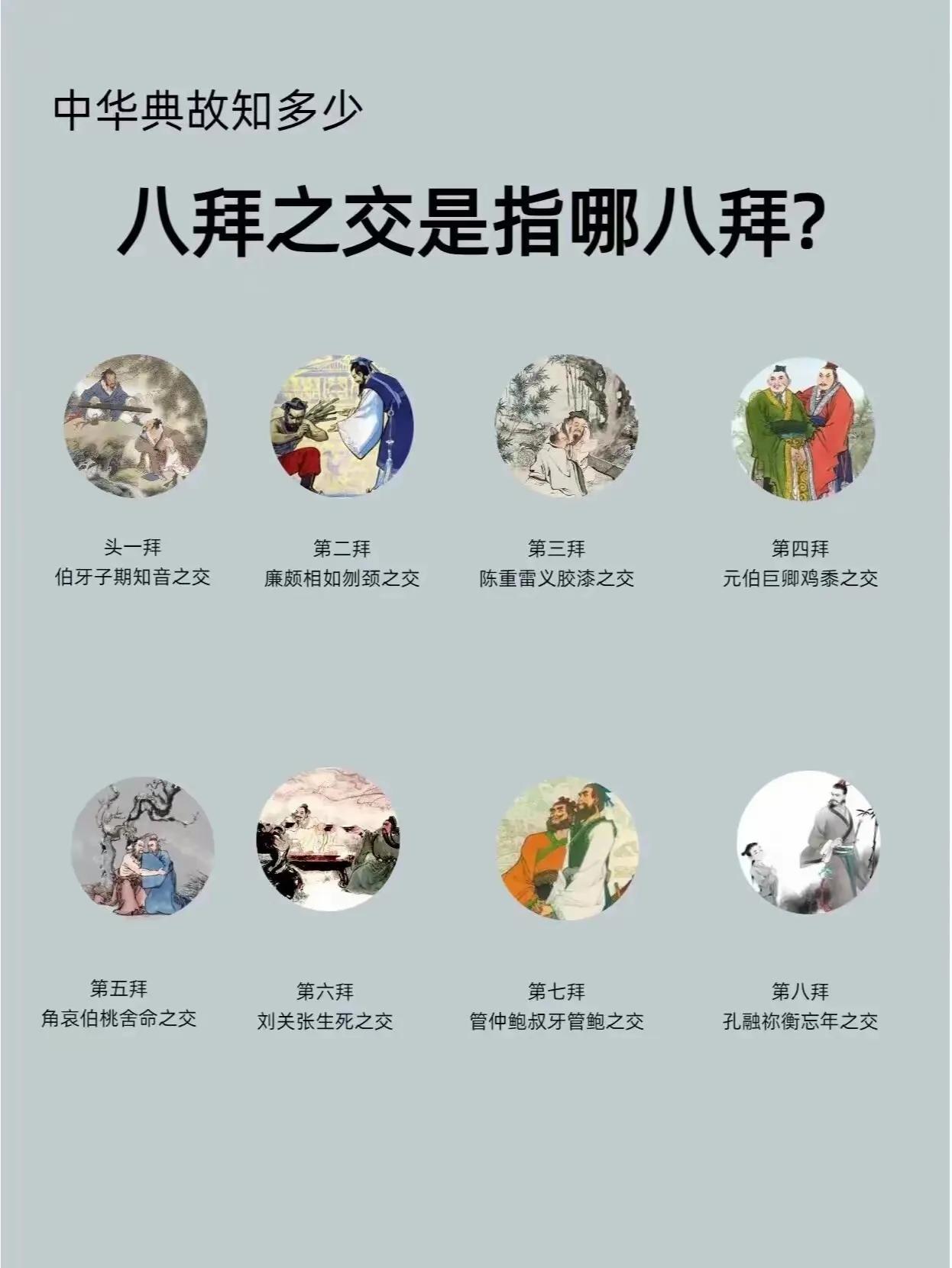 常常听说的八拜之交你知道都是什么？
一图带你了解何为八拜之交

廉颇蔺相如为刎颈