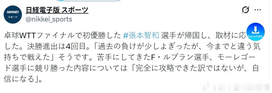 wtt年终总决赛25张本智和 张本智和也是带伤作战，决赛吃了止痛药。明年最大目标