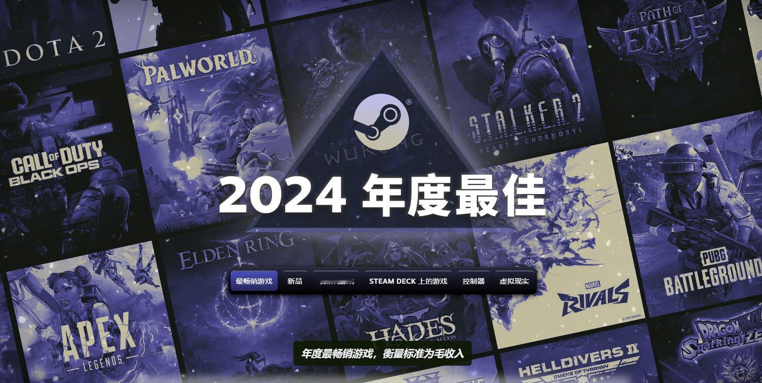 【 黑神话入选Steam年度最畅销游戏 】Steam今日公布多项2024年度游戏