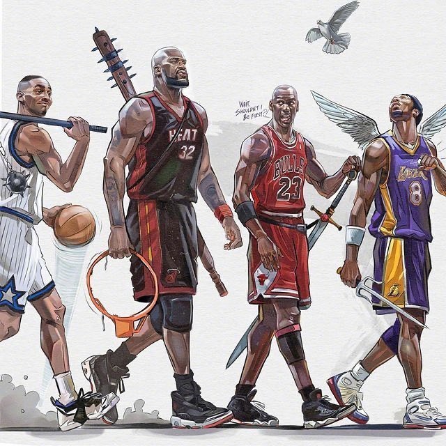 NBA球星插画图，这个风格太酷啦！ ​​​