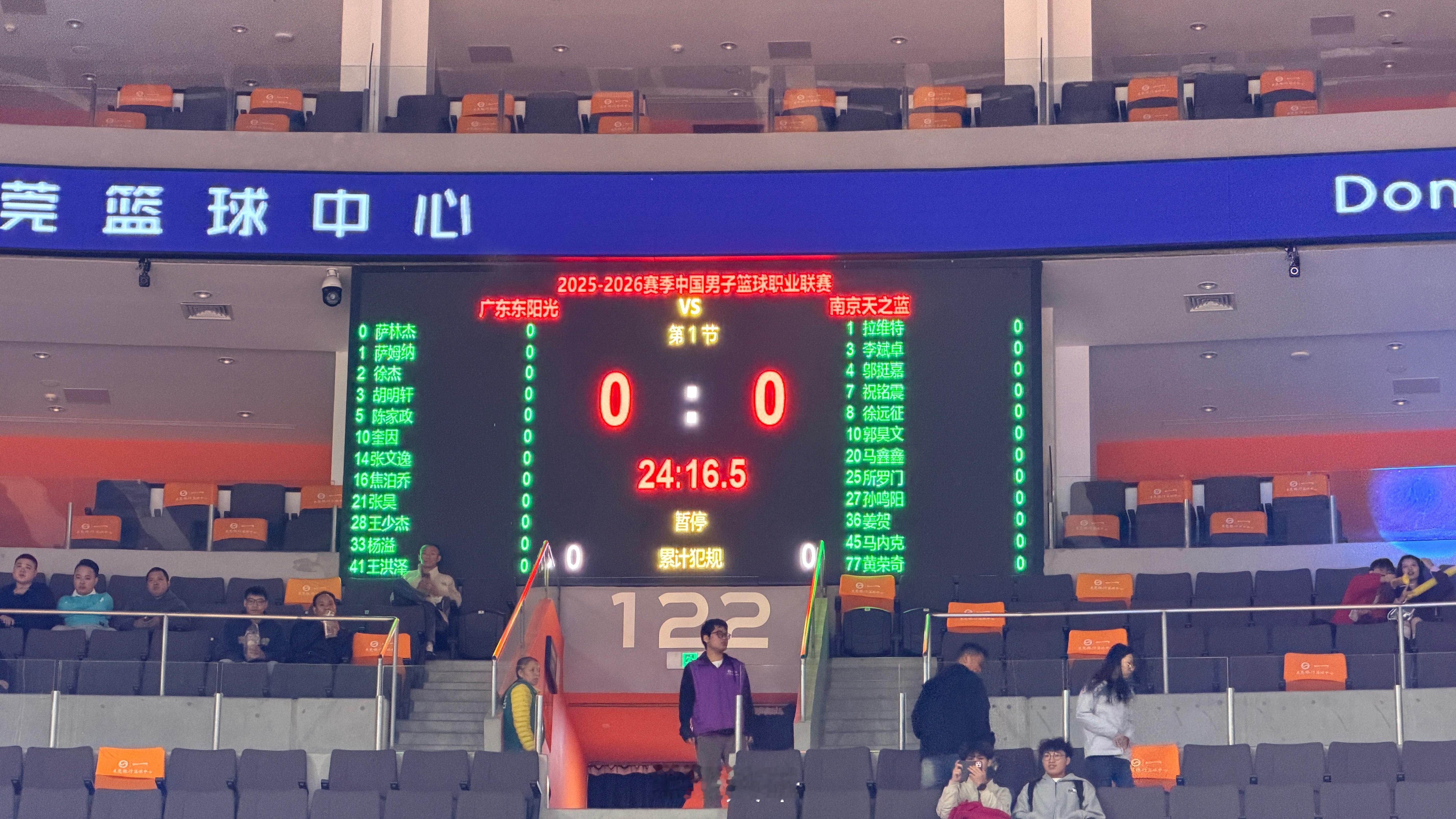 cba广东男篮vs同曦男篮 本场大名单 东莞·东莞银行篮球中心