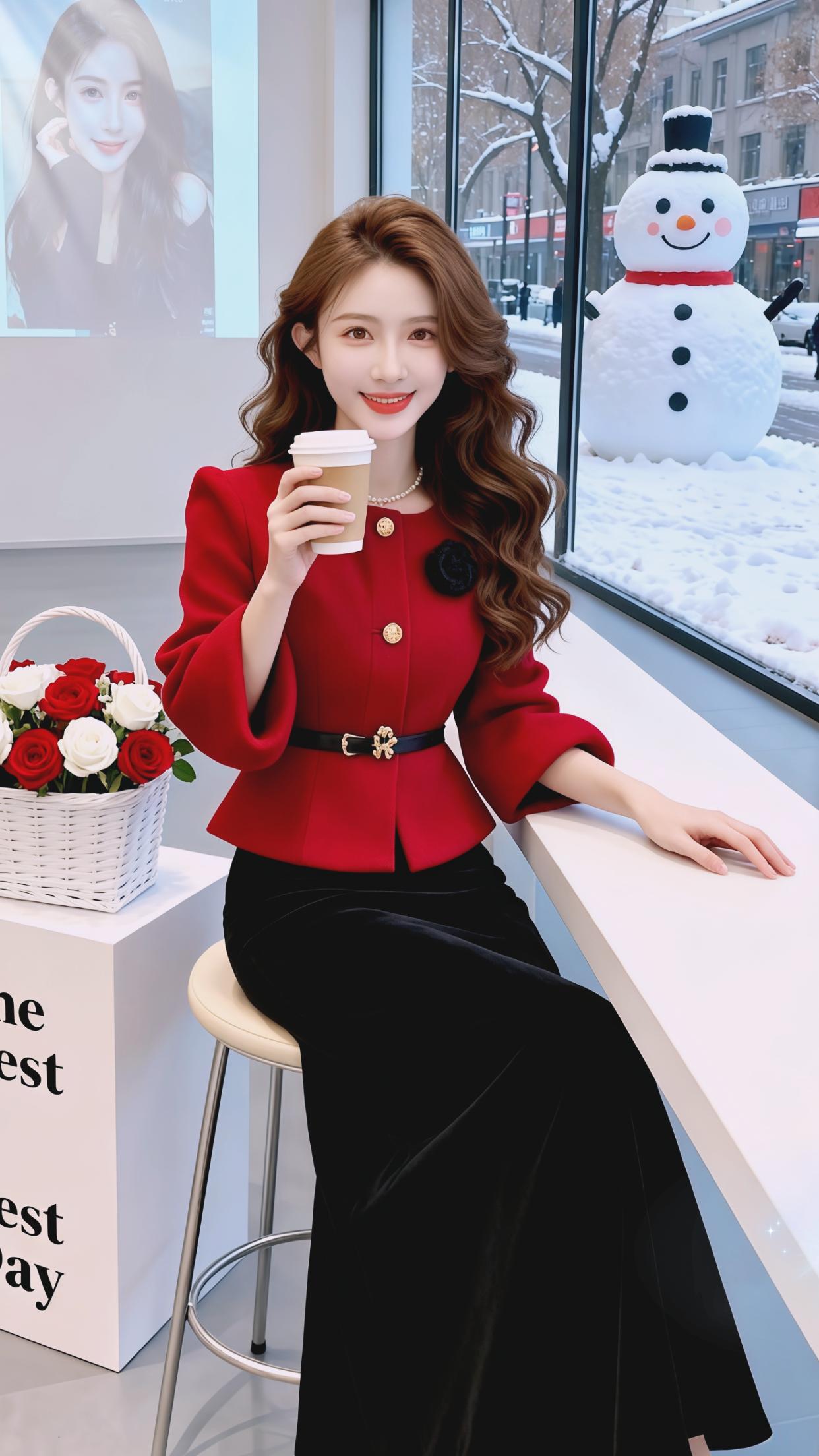 穿搭 时尚 红色系 过年 套装