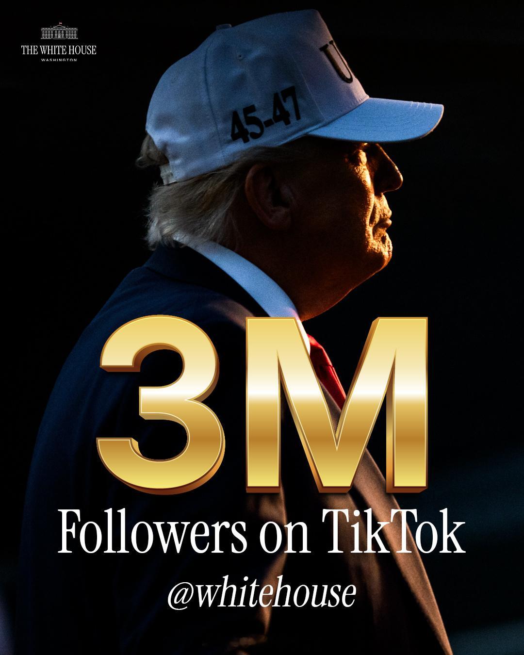 白宫庆祝TikTok上粉丝过300万。海外新鲜事今日焦点