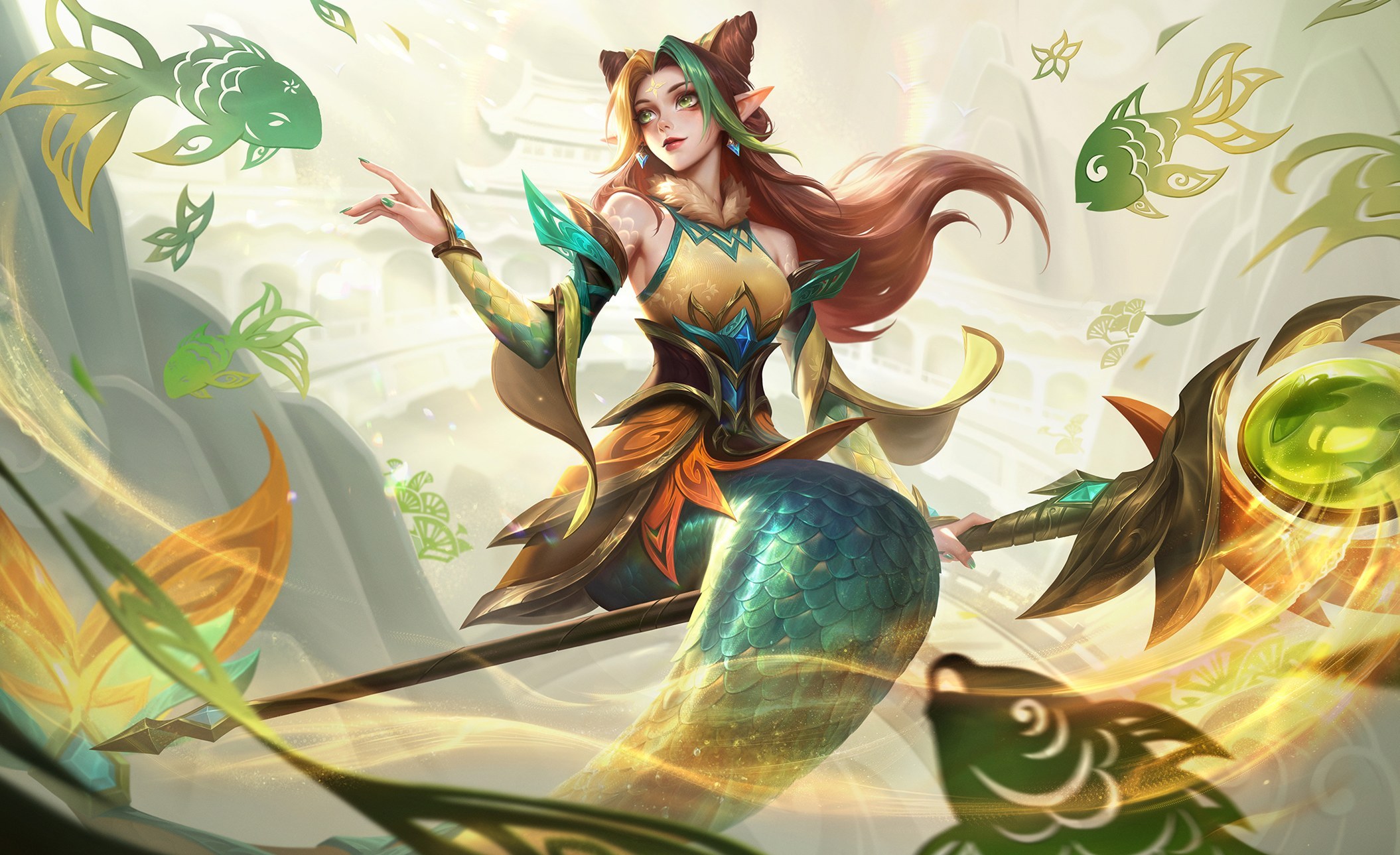 LOL新的臻彩皮肤 剪纸仙灵 娜美 日进斗金 原画英雄联盟