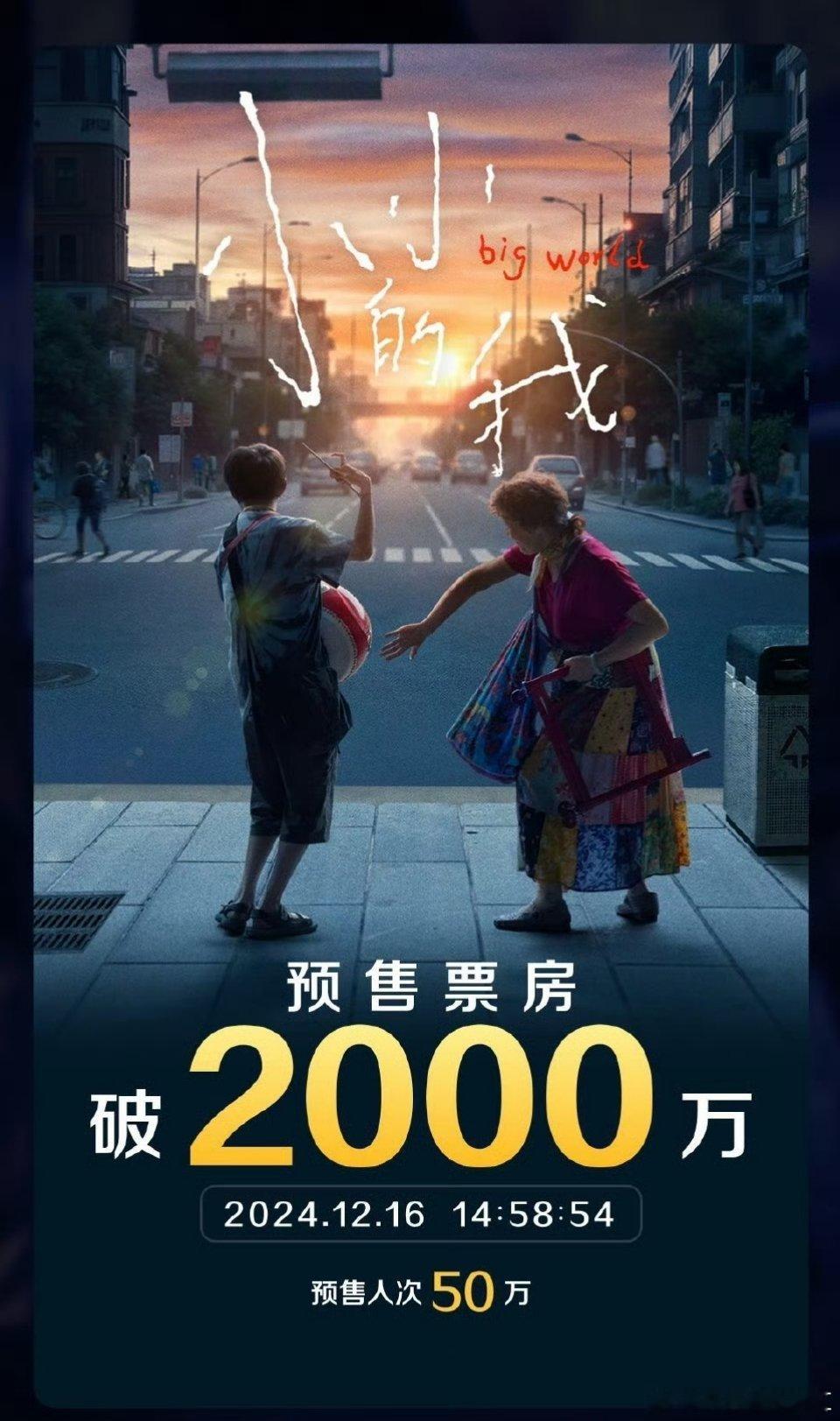 电影小小的我预售破2000万 易烊千玺主演电影《小小的我》想看人数突破50万，票