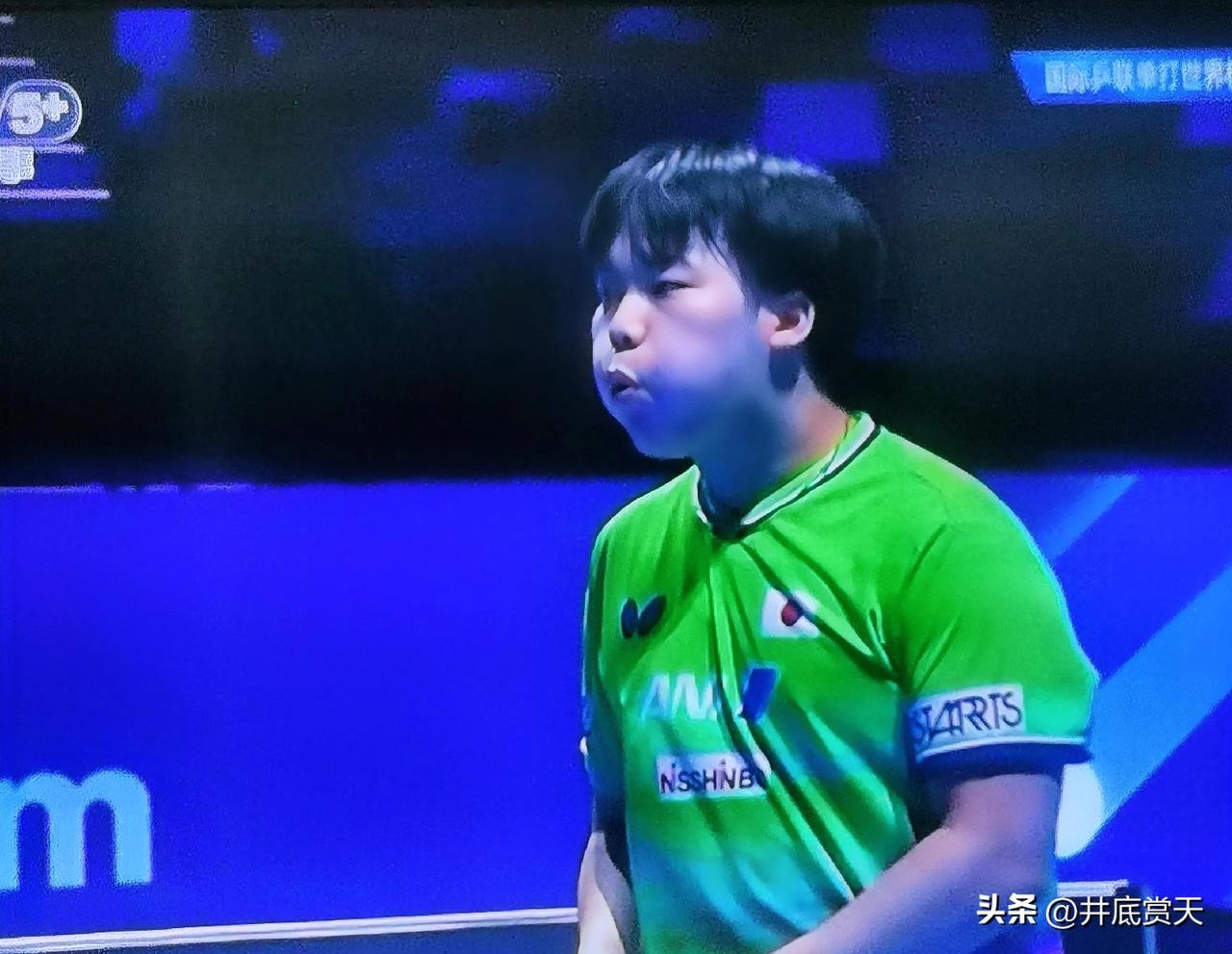 用挑战发球结束一局比赛，还是第一次见到。刚刚松岛辉空和张禹珍第四局比赛，比分来到