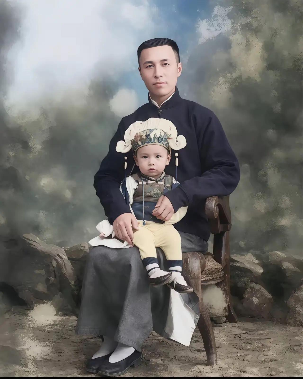 这是钱学森小时候分别与父亲钱均夫，以及母亲章兰娟的罕见合影，都看看吧，他们一家的
