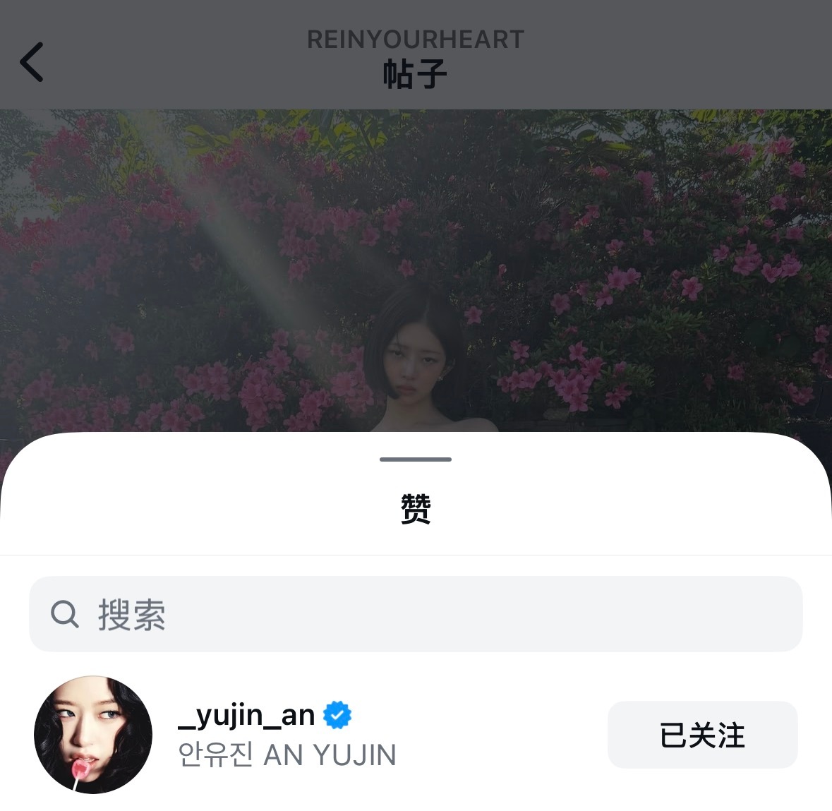 260522 _yujin_an 宥真尼点赞 评论：小漂亮 