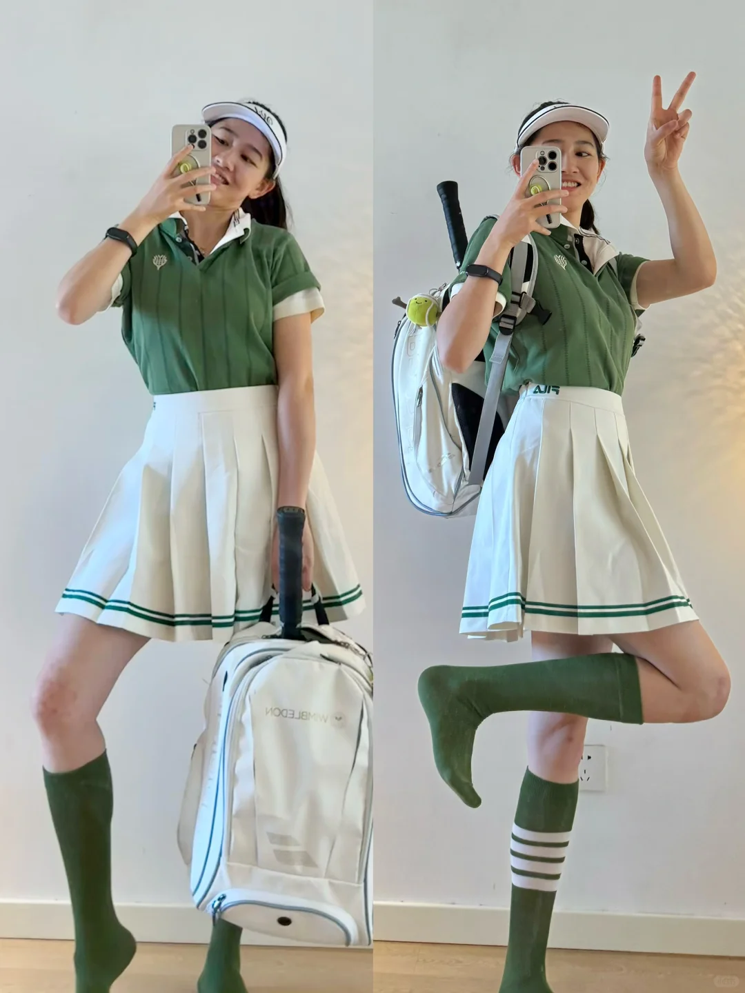 🌲🌲🌲打网球，到底有多喜欢穿绿色网球服
