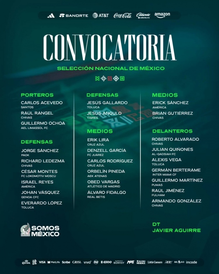 #40岁奥乔亚回归墨西哥国家队#墨西哥国家队公布了新一期球员名单，40岁门将奥乔