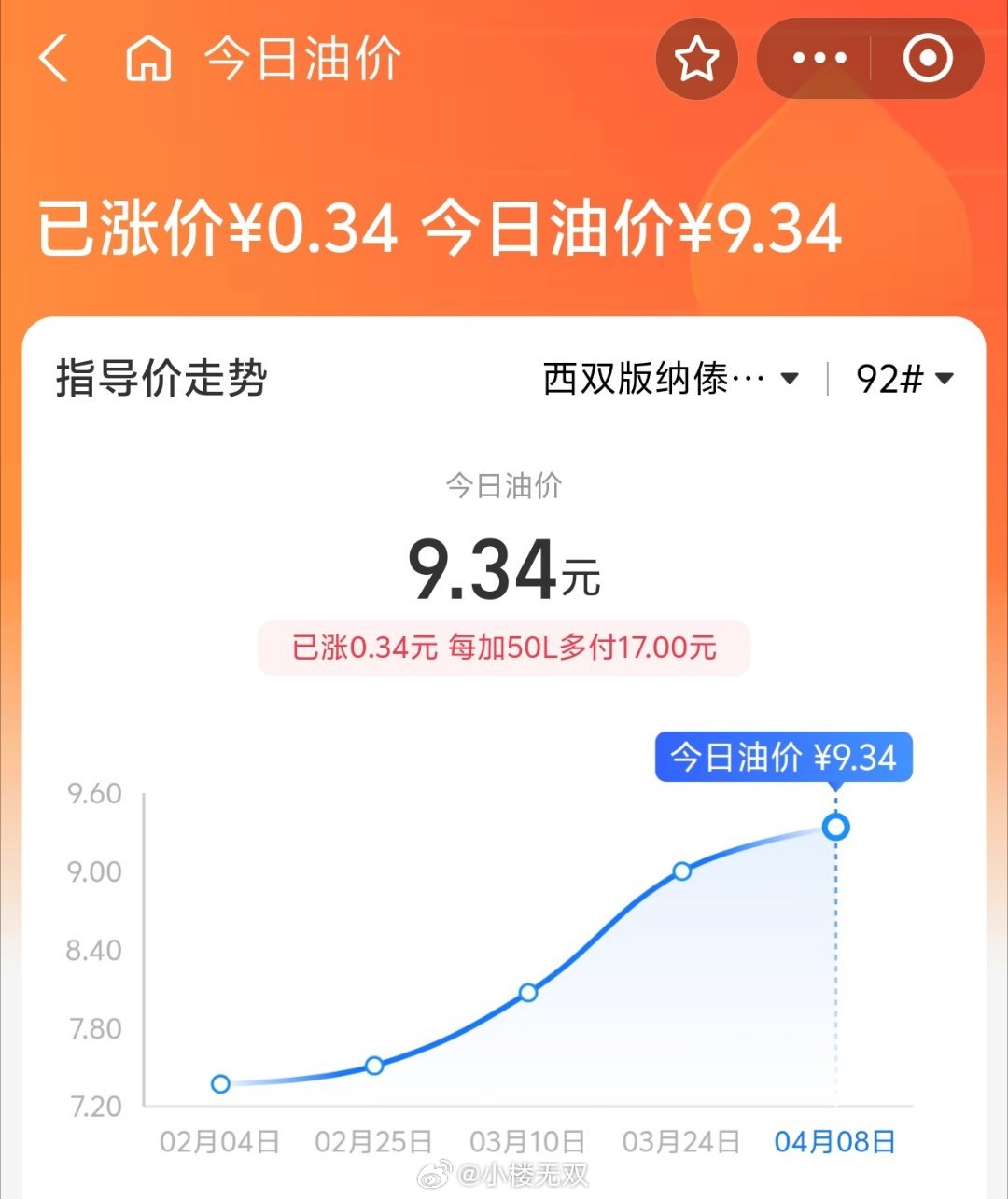 油价：92加满，两腿发软，95加满，倾家荡产，98加满三代还款。 