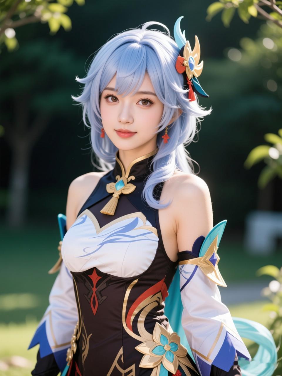 梦幻蓝发少女，古风华服惊艳亮相！