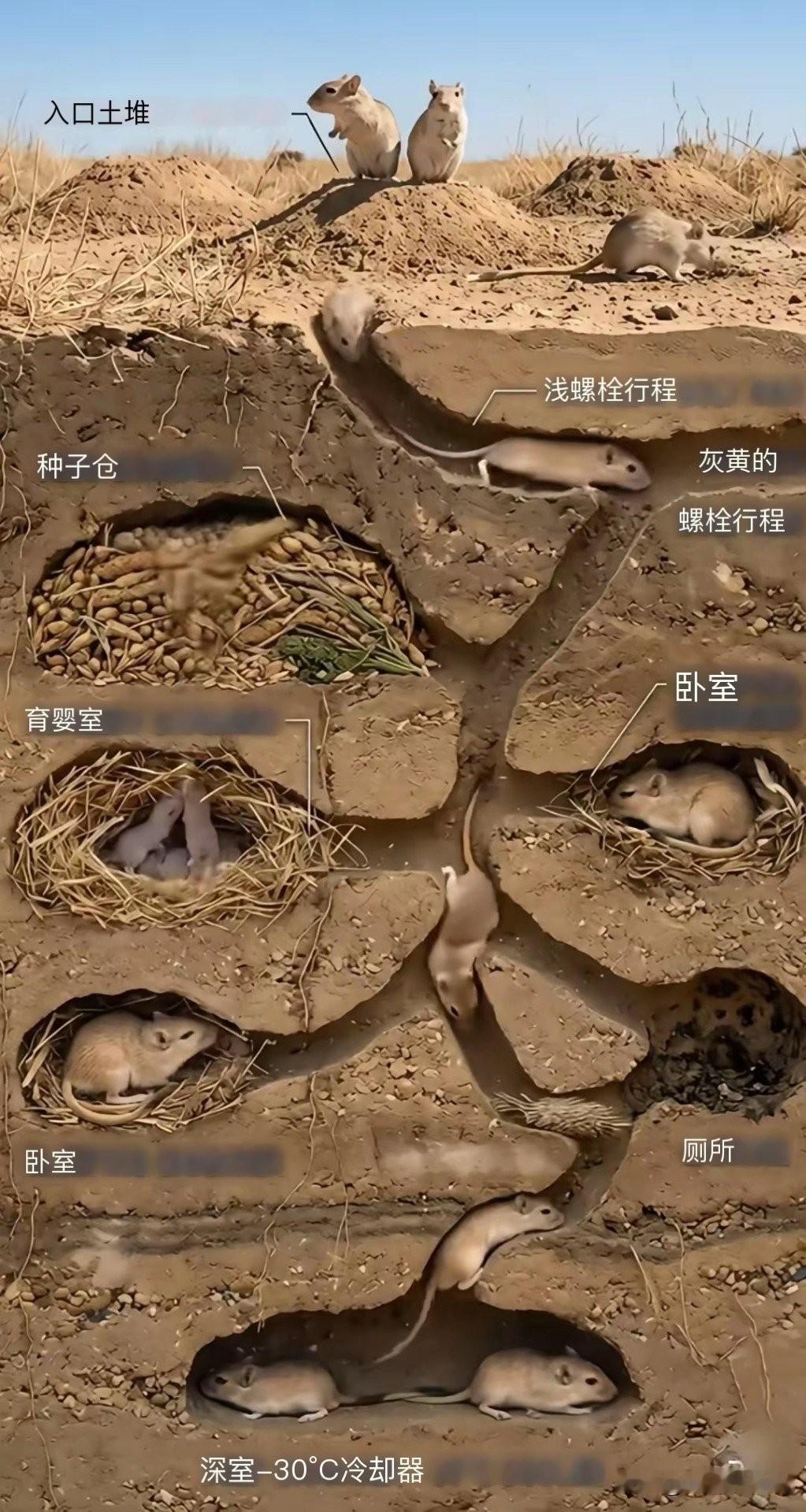 老鼠的“豪宅”！
虽然是很恶心的小东西，但是每一个生物都有自己强大的一套智慧。