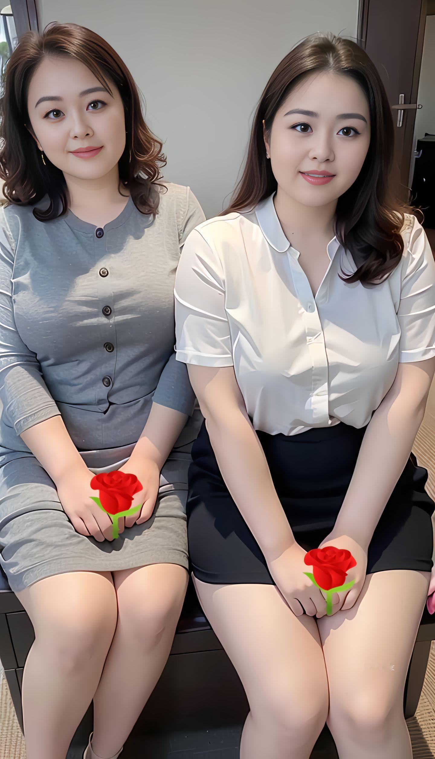 母女合照，你们猜谁是母亲，谁是女儿？ ​​​