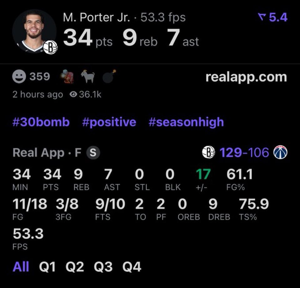 没错，这是小波特！连续6场20+，连续两场7个助攻。嗯，布鲁克林全能前锋