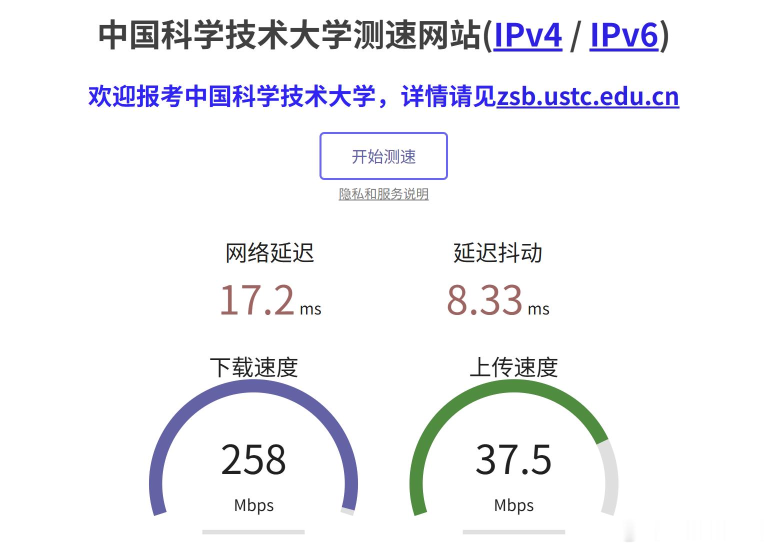 两个测速网址图一，网页链接图二，网页链接图三，中科大测速网为啥会差异这么大？哪一