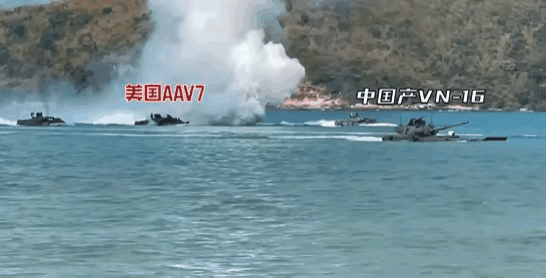 这就是武器装备的代差：泰国海军陆战队装备的中国VN-16两栖突击车和美制AAV-