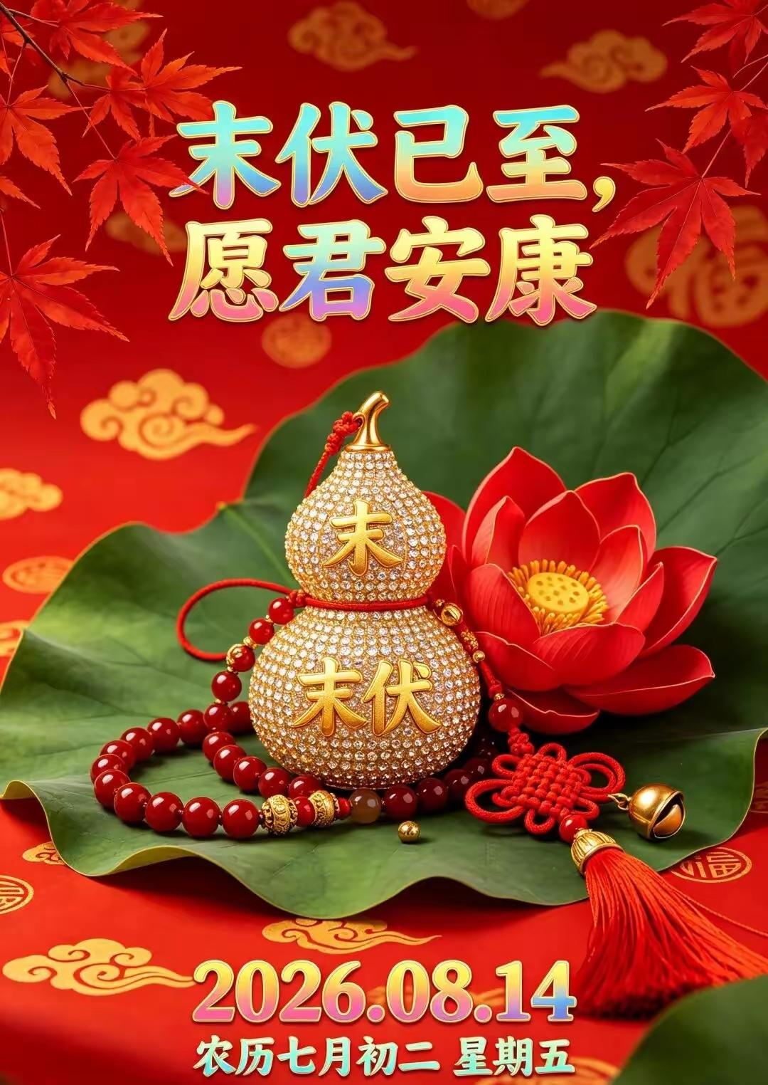 末伏安康

[玫瑰][心][玫瑰]

今天正值末伏，暑热还没完全消散，不过早晚温