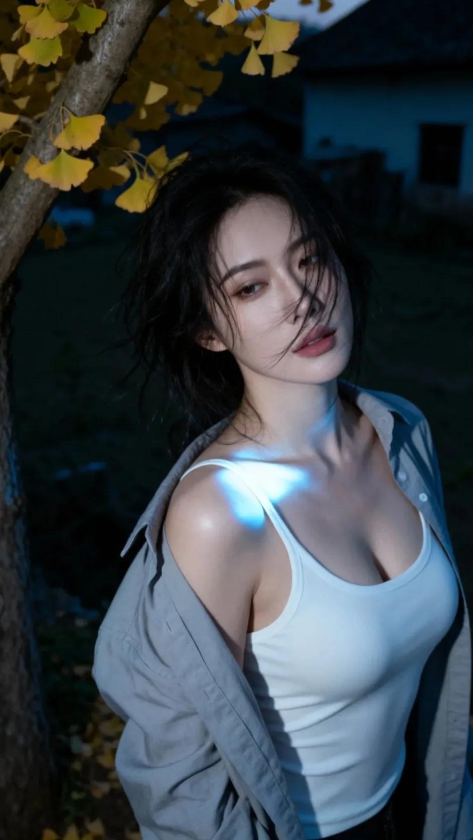 其实秋夜是有呼吸的，
比如叶尖碰叶尖的轻响，
原来秋从不是冷的，
它只是把所有的