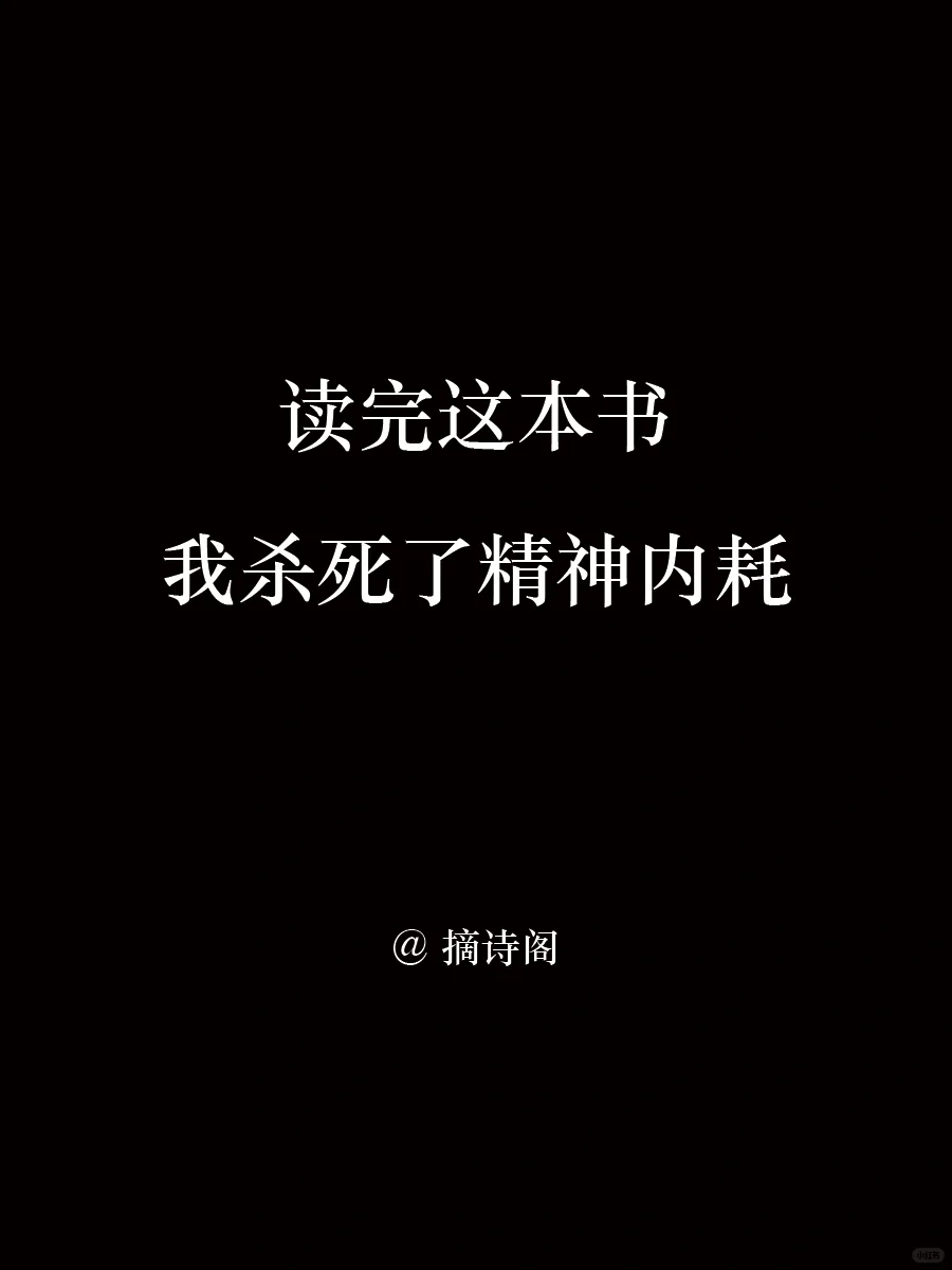 读完这本书，我杀死了精神内耗