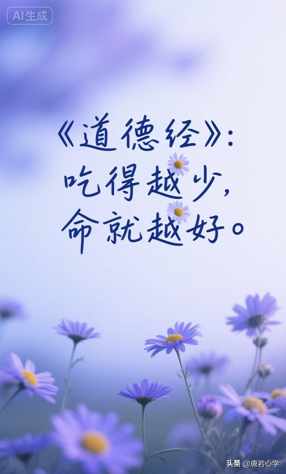 《道德经》：吃得越少，命就越好

《道德经》有言：“少则得，多则惑。”
这句话不