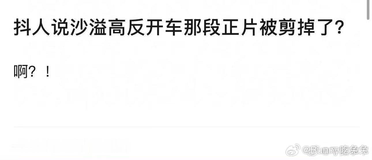 沙溢高反开车那段正片被剪了沙溢高反开车正片疑似被剪掉了 沙溢高反开车那段正片被剪