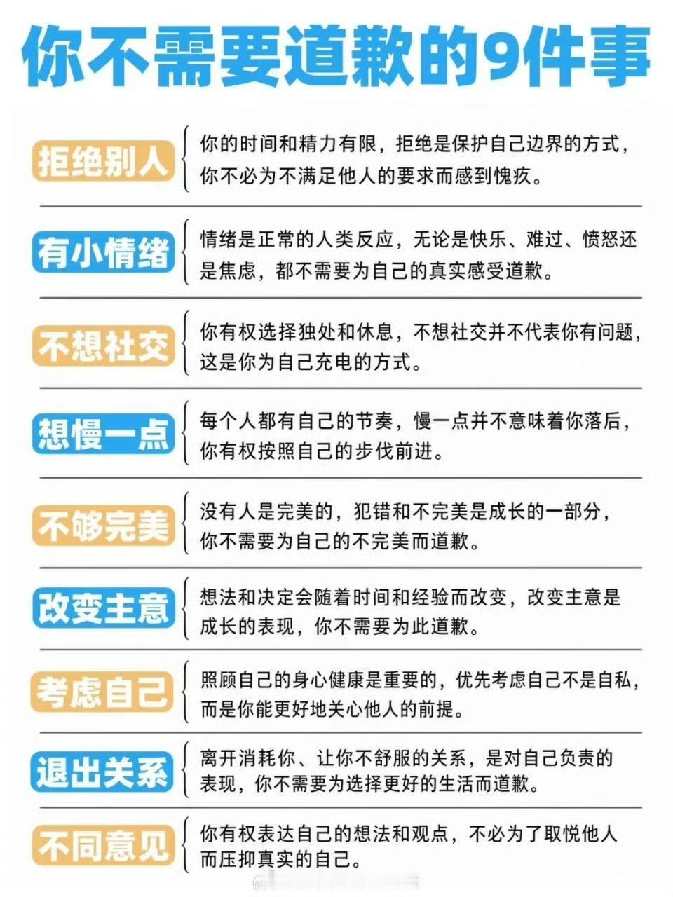 你不需要道歉的9件事 ​​​
