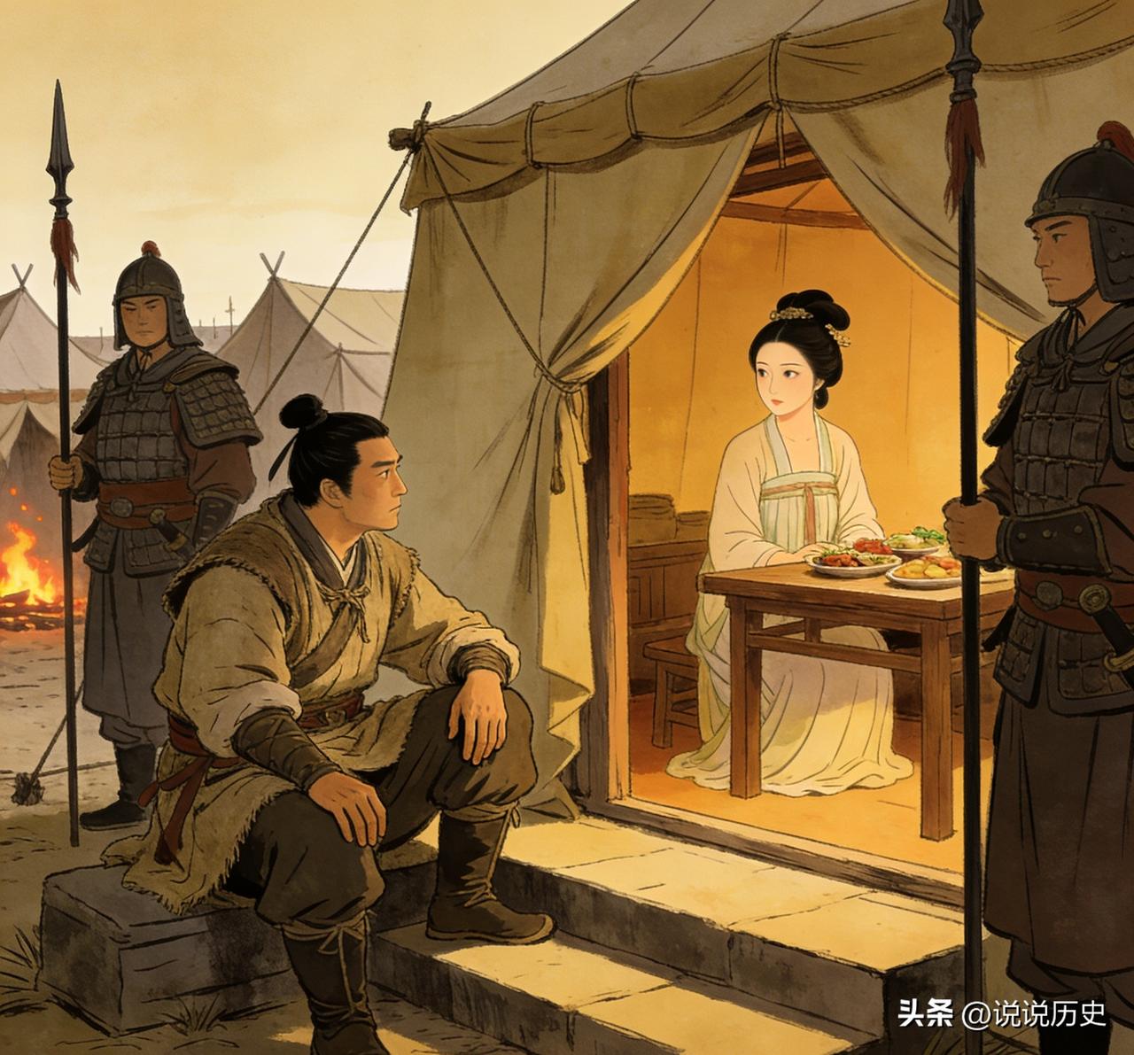 881年，朱温领兵闯入后宫，见1美人正想投井。他一把将她搂入怀中，追问她是何人。