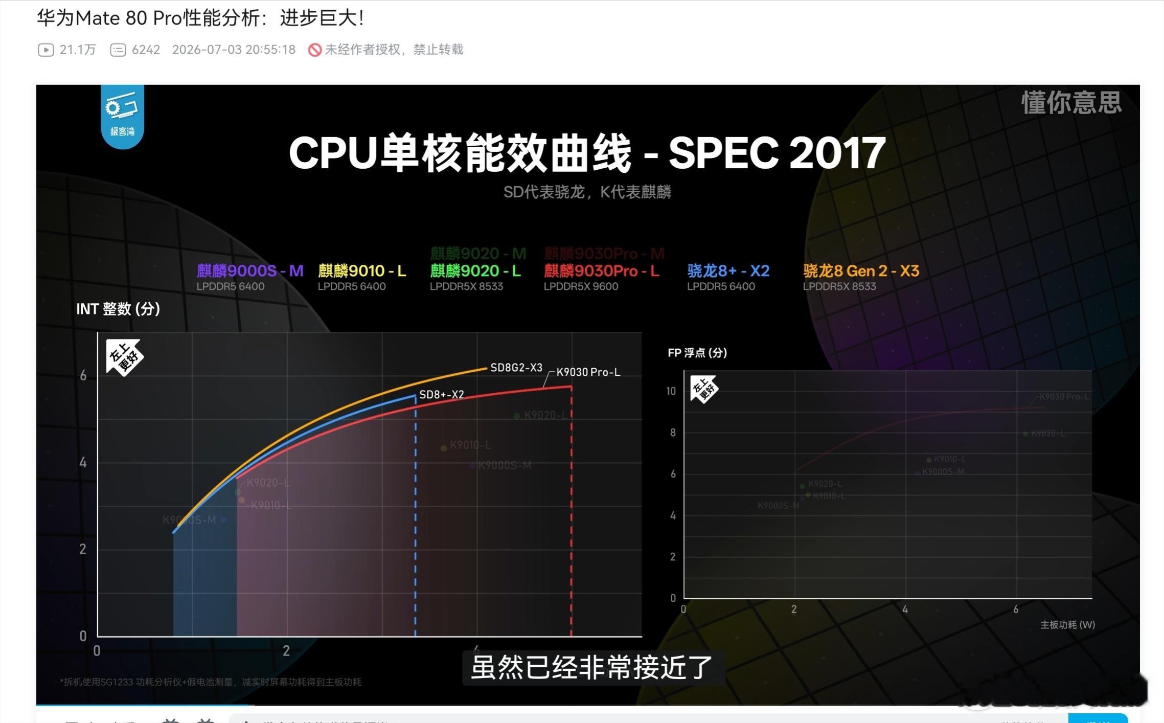 极客湾去年被毙掉的麒麟处理器评测节目，又重新能发了（当时涉及到保密，过于敏感）。