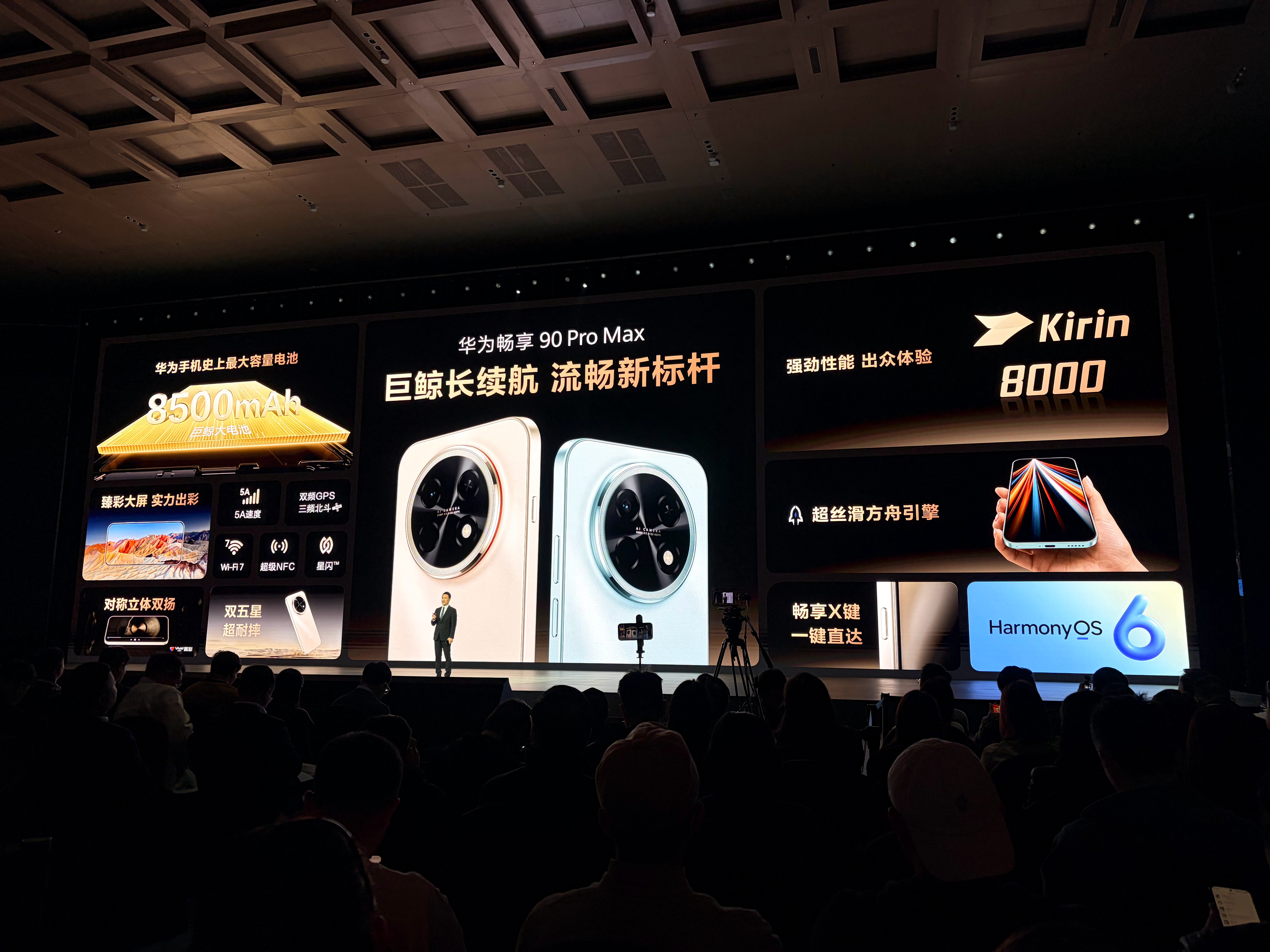 华为畅享90 Pro Max8500mAh电池麒麟8000芯片128GB 169