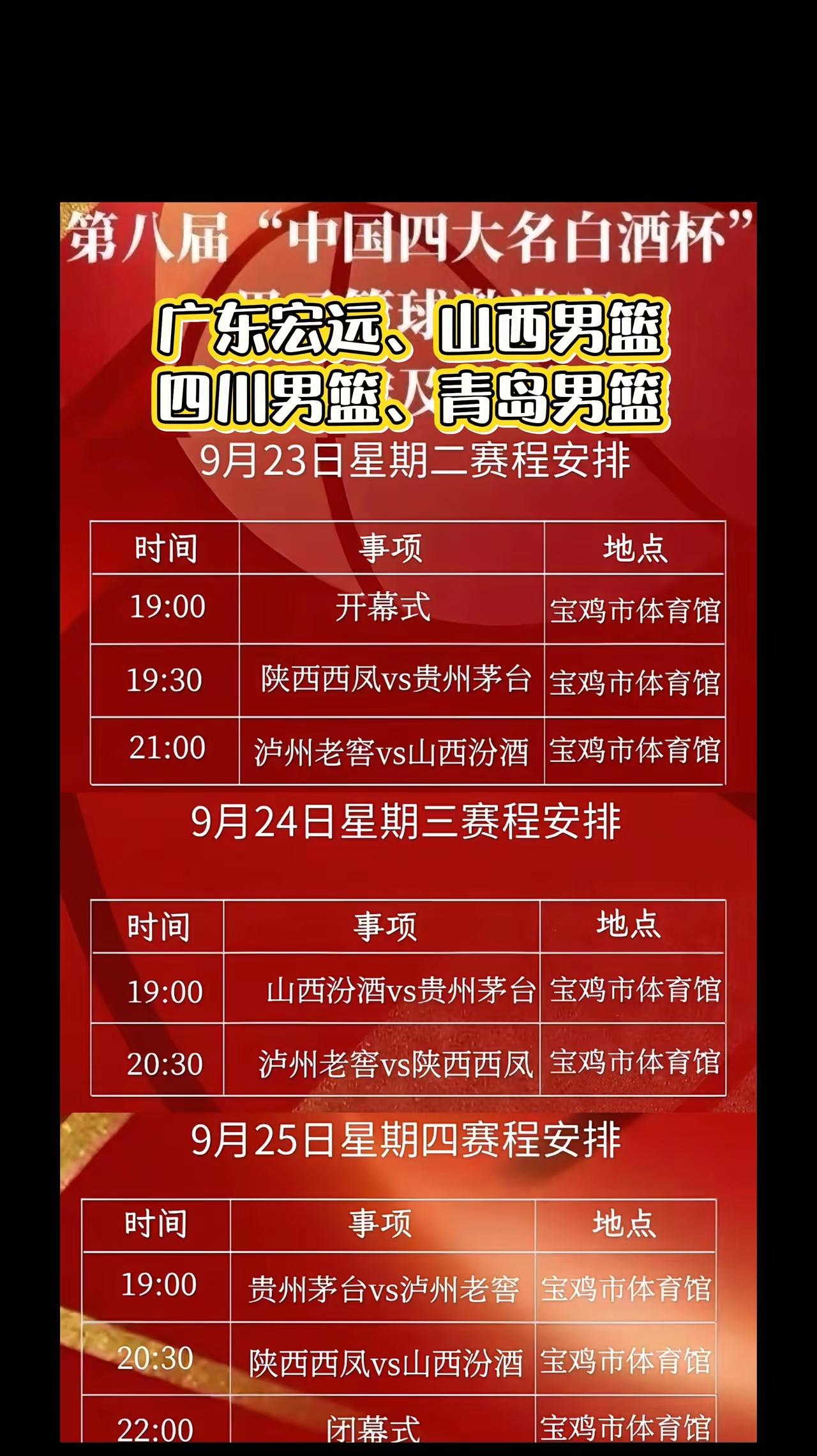 “四大白酒杯篮球邀请赛”后天在宝鸡打响，地域代表性和白酒冠名再次引争议

这样的