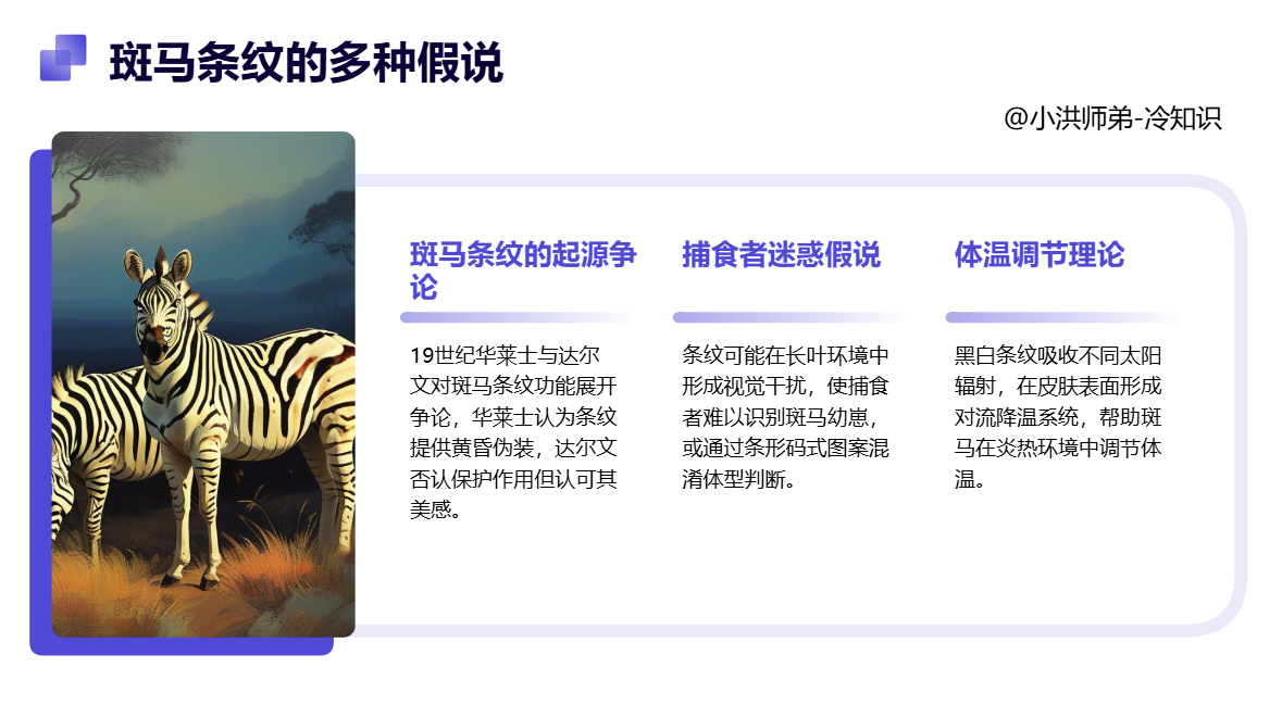 为什么斑马有条纹呢？19世纪的阿尔弗雷德·拉塞尔·华莱士和查尔斯·达尔文是“自然