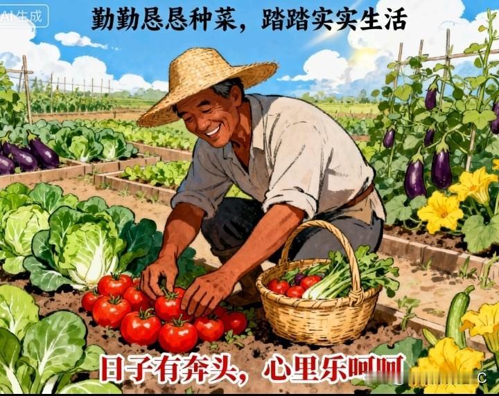 上联:勤勤恳恳种菜，求下联勤勤恳恳种菜，踏踏实实生活，日子有奔头，心里乐呵呵。