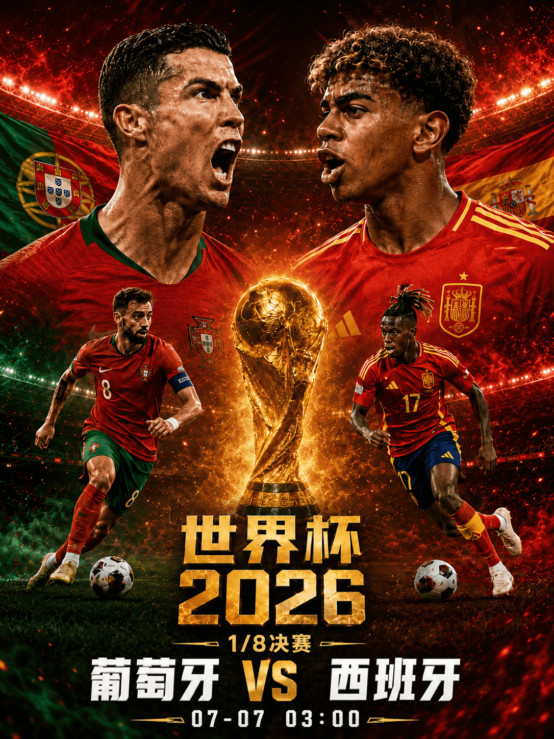 美加墨世界杯 【火星碰地球！世界杯1/8决赛上演伊比利亚德比，葡西大战一触即发！